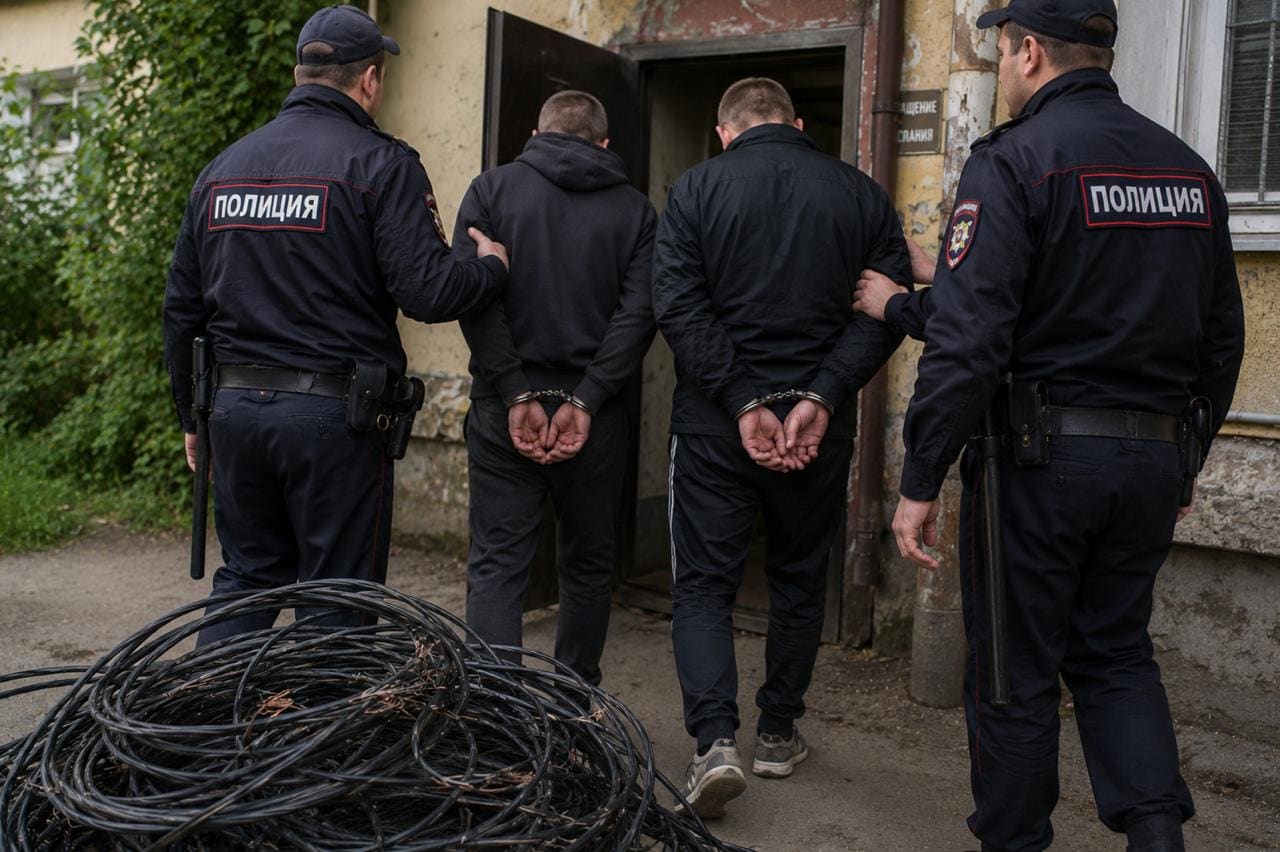 В Сергиевом Посаде полиция задержала двух местных жителей, подозреваемых в краже телефонного кабеля. — фото 1 из 1